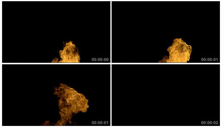 火焰火球蘑菇火团黑屏特效视频素材