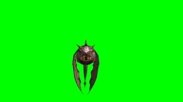 鱼形独眼怪物煽动翅膀飞行绿幕抠像影视特效视频素材