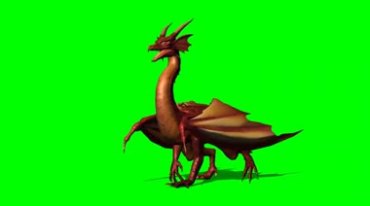 神兽西方龙坐骑走路姿态绿幕抠像特效视频素材