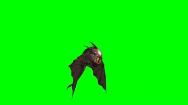 怪鱼独眼怪物空中飞行动作绿屏抠像影视特效视频素材