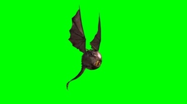 怪鱼独眼怪物空中飞行动作绿屏抠像影视特效视频素材