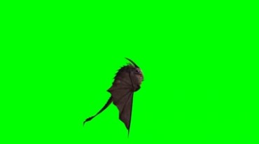 飞鱼怪物展翅飞行绿幕抠像影视特效视频素材