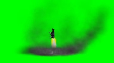 火箭奶牛母牛飞行绿幕免抠像特效视频素材