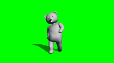 泰迪熊走路正面照绿幕免抠像特效视频素材