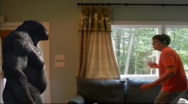 巨兽猩猩在屋子里视频素材