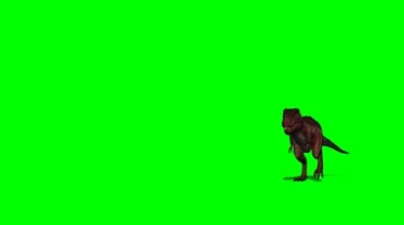 霸王龙从远处走来绿幕免抠像影视特效视频素材