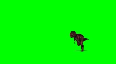 霸王龙奔跑绿幕免抠像影视特效视频素材
