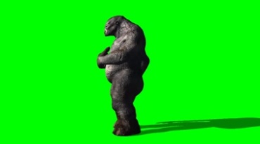 巨魔黑猩猩大金刚摇头摆手否认绿幕抠像特效视频素材