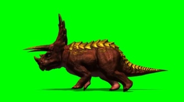 小恐龙奔跑绿幕免抠像影视特效视频素材