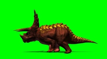 小恐龙奔跑绿幕免抠像影视特效视频素材