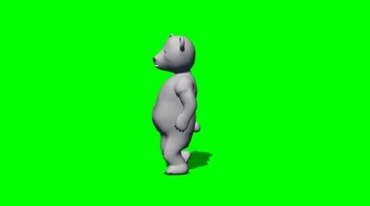 泰迪熊嚣张走路步行侧面角度绿幕抠像特效视频素材