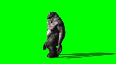 巨型恶魔欢快跳舞节奏舞蹈绿幕抠像影视特效视频素材
