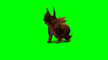 三角恐龙动画绿屏抠像特效视频素材