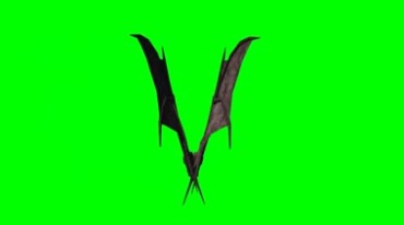 地域恶魔蝙蝠翅膀绿幕免抠像影视特效视频素材