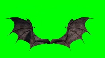 地域恶魔蝙蝠翅膀绿幕免抠像影视特效视频素材