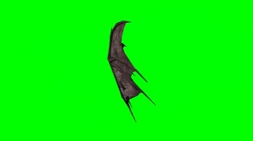 恶魔黑蝙蝠翅膀煽动绿幕免抠像影视特效视频素材
