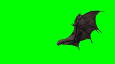 恶魔黑蝙蝠翅膀煽动绿幕免抠像影视特效视频素材