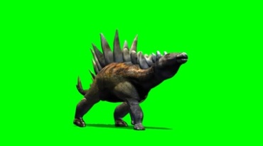 棘背龙恐龙背上长刺绿幕免抠像影视特效视频素材