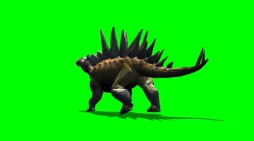棘背龙恐龙绿幕免抠像影视特效视频素材