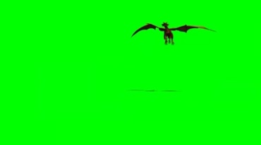 空中飞翔的翼龙降落绿幕免抠像影视特效视频素材
