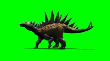 棘背龙剑龙恐龙绿幕免抠像影视特效视频素材