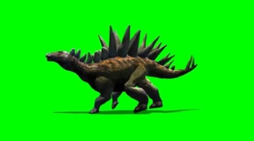 棘背龙剑龙恐龙绿幕免抠像影视特效视频素材