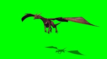 翼龙展翅空中飞翔绿幕免抠像影视特效视频素材