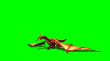 飞龙飞兽恐龙起飞拍打翅膀绿幕免抠像特效视频素材