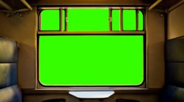 火车车厢窗户绿幕免抠像特效视频素材