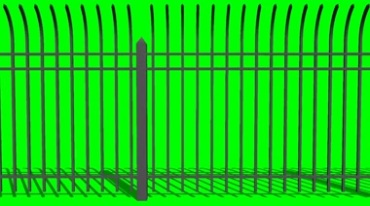 安全围栏铁栅栏绿幕免抠像影视特效视频素材