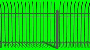 安全围栏铁栅栏绿幕免抠像影视特效视频素材