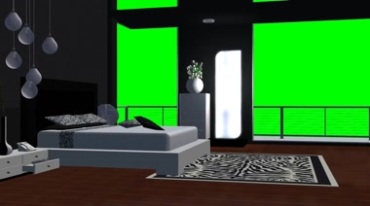 房间卧室窗户外绿幕抠像影视特效视频素材