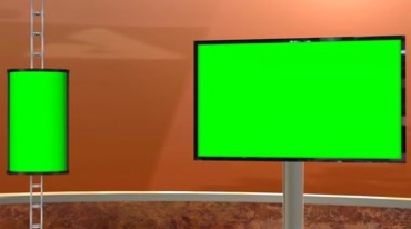 虚拟演播室主播大厅电视屏绿幕抠像特效视频素材