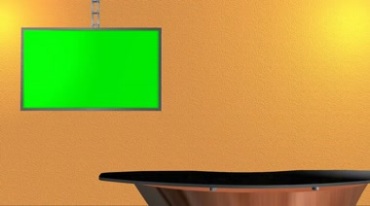 墙壁上电视屏幕绿幕特效视频素材