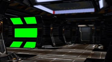 宇宙飞船内部空间舱窗户绿幕抠像影视特效视频素材