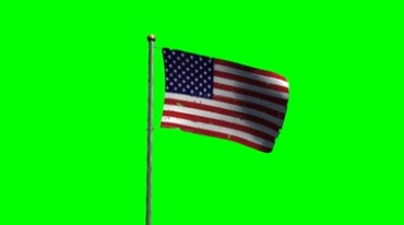 美国国旗飘扬绿幕免抠像影视特效视频素材