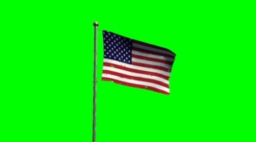 美国国旗飘扬绿幕免抠像影视特效视频素材