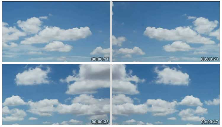 蓝天白云移动飘移白色云朵视频素材
