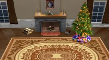 圣诞节主题布置装扮的温馨房间视频素材