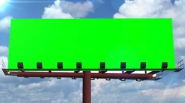公路旁户外广告牌绿幕特效视频素材