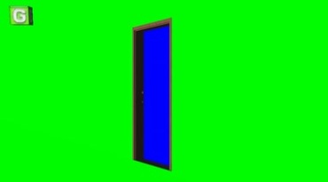开门动画门里门外蓝绿屏抠像特效视频素材
