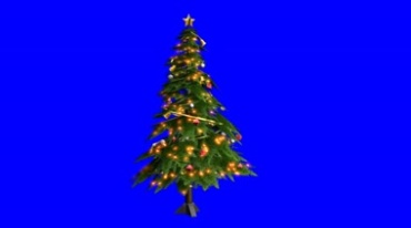 圣诞树彩灯蓝屏免抠像特效视频素材