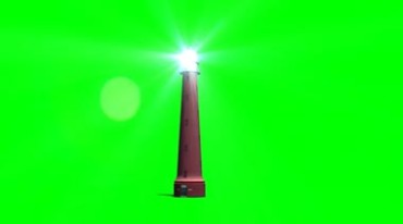 灯塔发出灯光绿屏免抠像影视特效视频素材