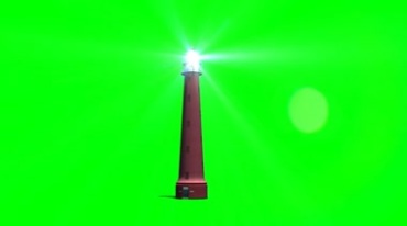 灯塔发出灯光绿屏免抠像影视特效视频素材
