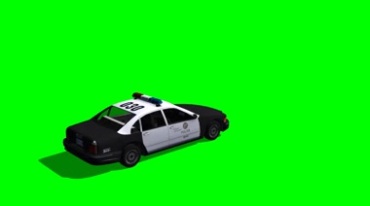 飞弹炸毁警车绿布免抠像影视特效视频素材