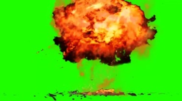飞机投弹炸弹爆炸火焰绿布抠像通道特效视频素材