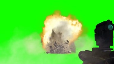 榴弹发射器攻击爆炸火焰绿布免抠像影视特效视频素材