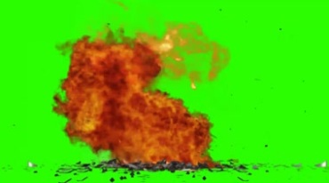 直升机摔落爆炸大火燃烧绿屏免抠像影视特效视频素材