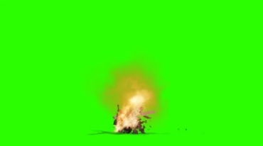 直升机摔落爆炸大火燃烧绿屏免抠像影视特效视频素材