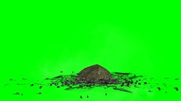 陨石砸向地面撞出大坑绿屏抠像影视特效视频素材